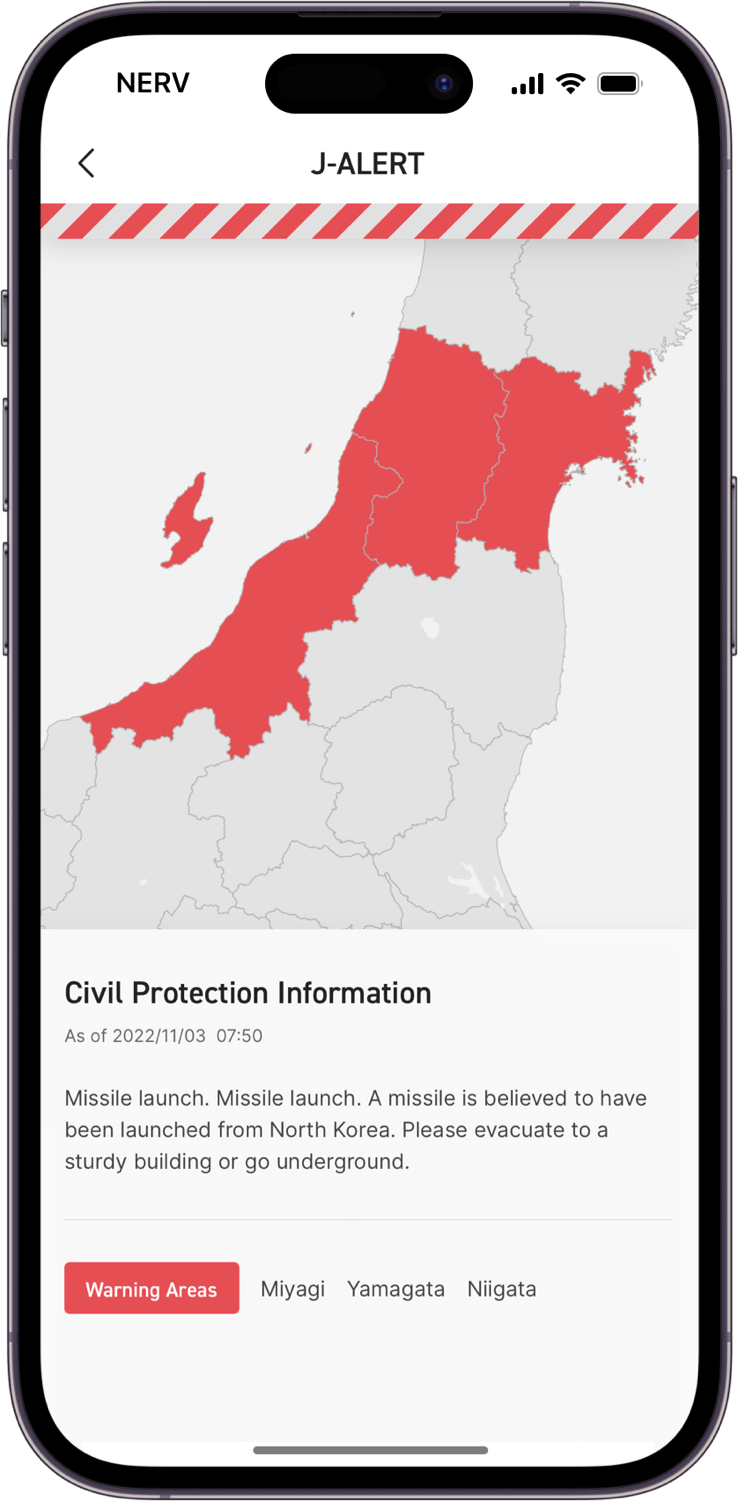 Civil Protection Information (J-Alert)