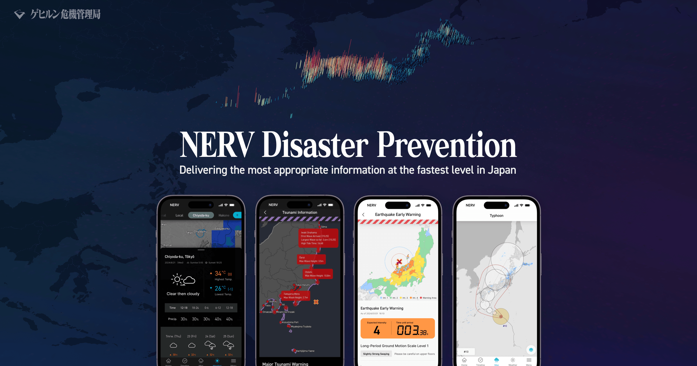NERV Disaster Prevention: Delivering the most appropriate information at the fastest level in Japan